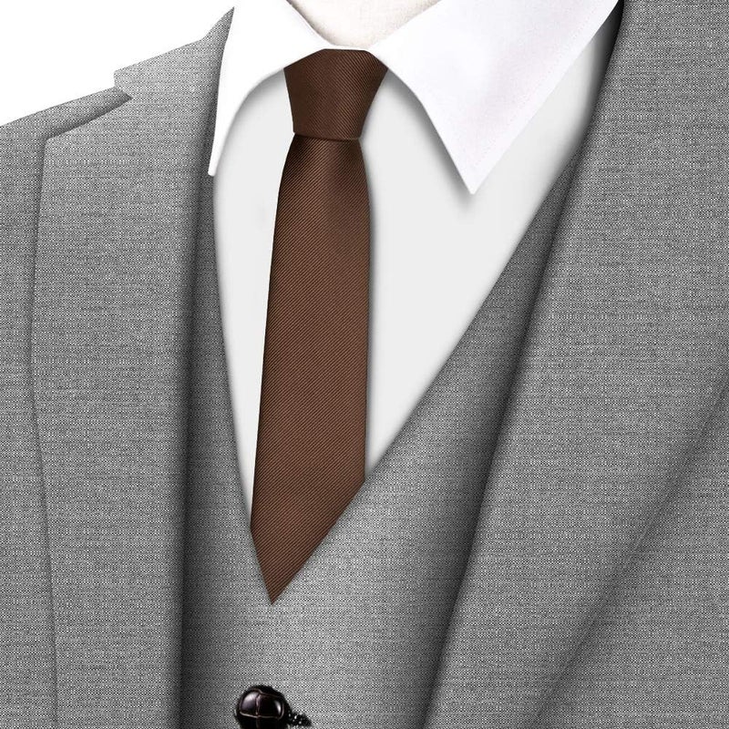 GUSLESON 2.4" (6cm) Solid Color Slim Tie Skinny Necktie for Men - Image 2